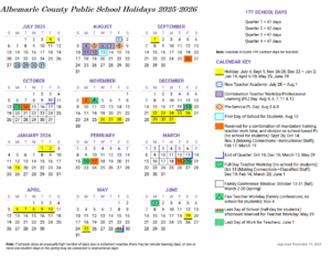 Albemarle County Public School Calendar 2025-2026