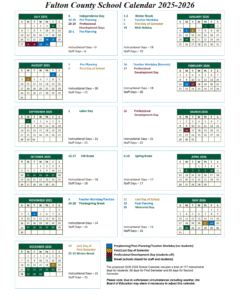 Fulton County School Calendar 2025-2026