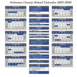 Gahanna County School Calendar 2025-2026