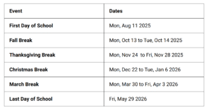 Pasco County School Holidays 2025-2026