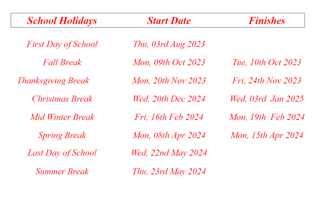 Columbia County School Calendar 20232024 With Holidays