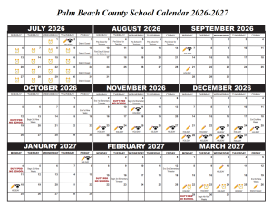 Palm Beach County School Calendar 2026-2027