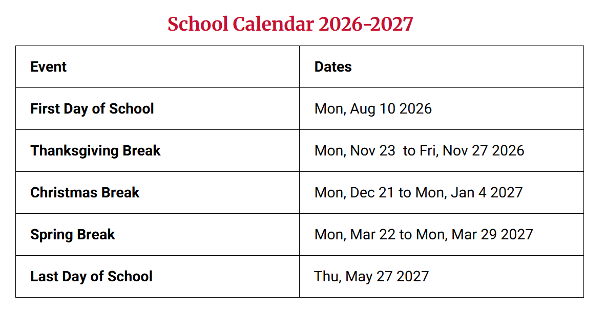 Palm Beach County School Holidays 2026-2027