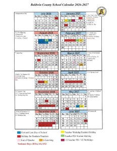 Baldwin County School Calendar 2026-2027