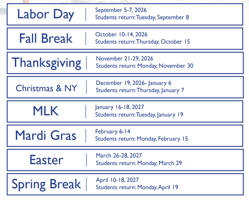 Baldwin County School Holidays 2026-2027
