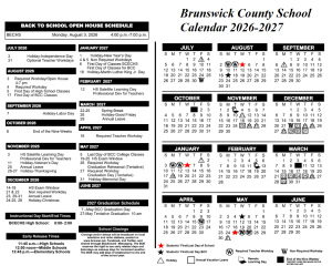 Brunswick County School Calendar 2026-2027