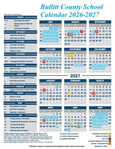 Bullitt County School Calendar 2026-2027