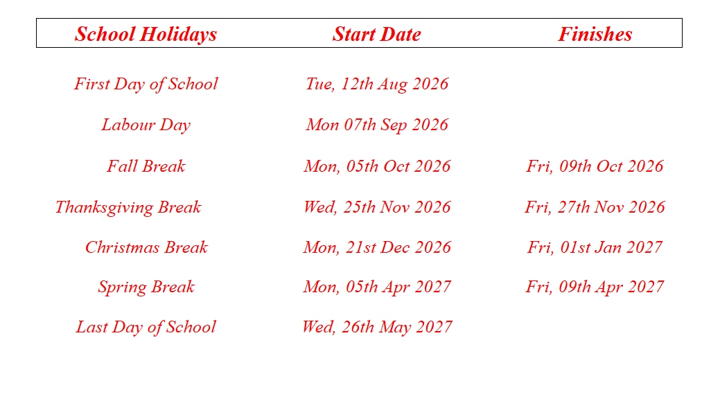 Bullitt County School Holidays 2026-2027